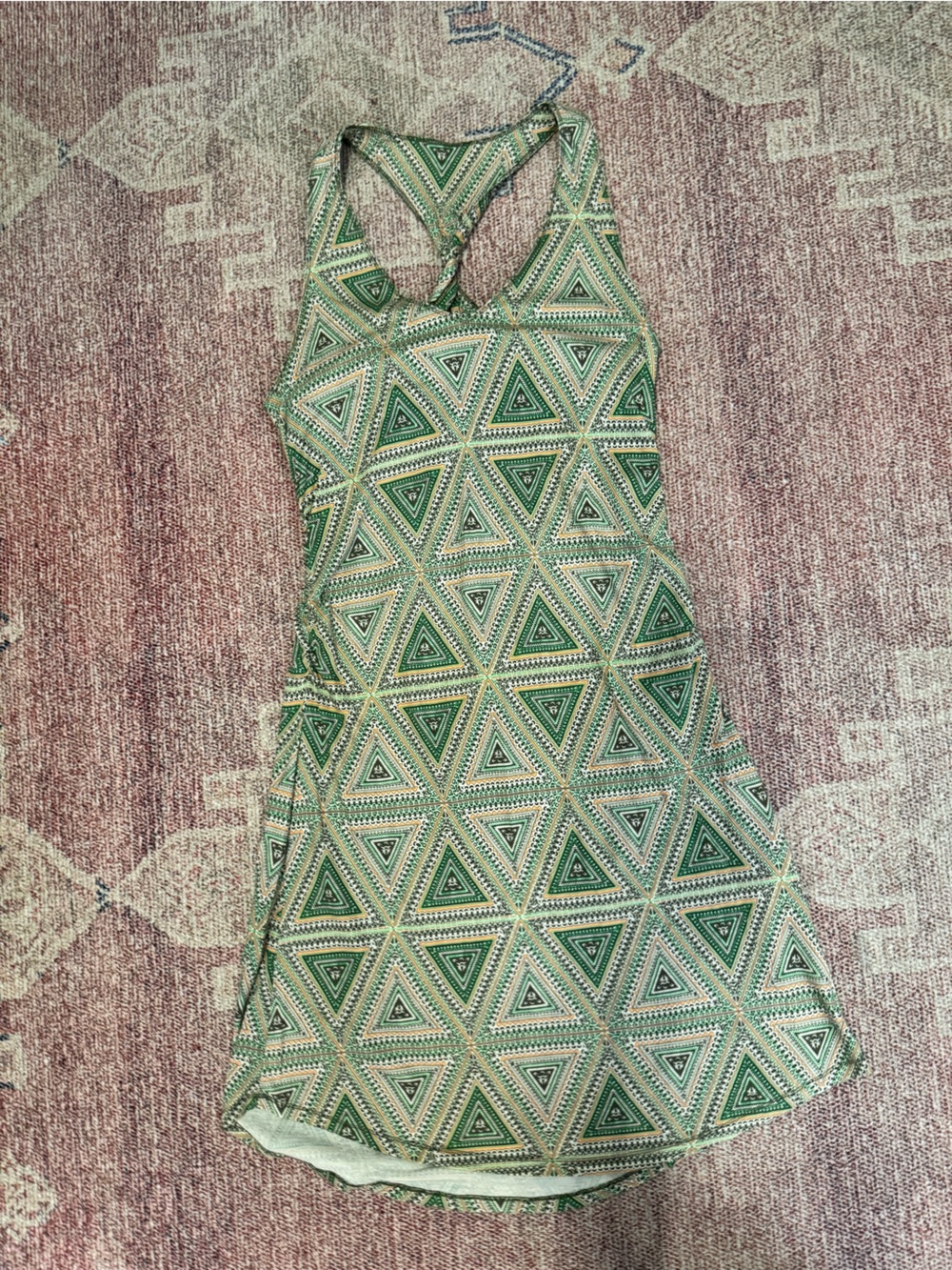 Patagonia twist Racerback Aline active tank mini dress geometric print medium